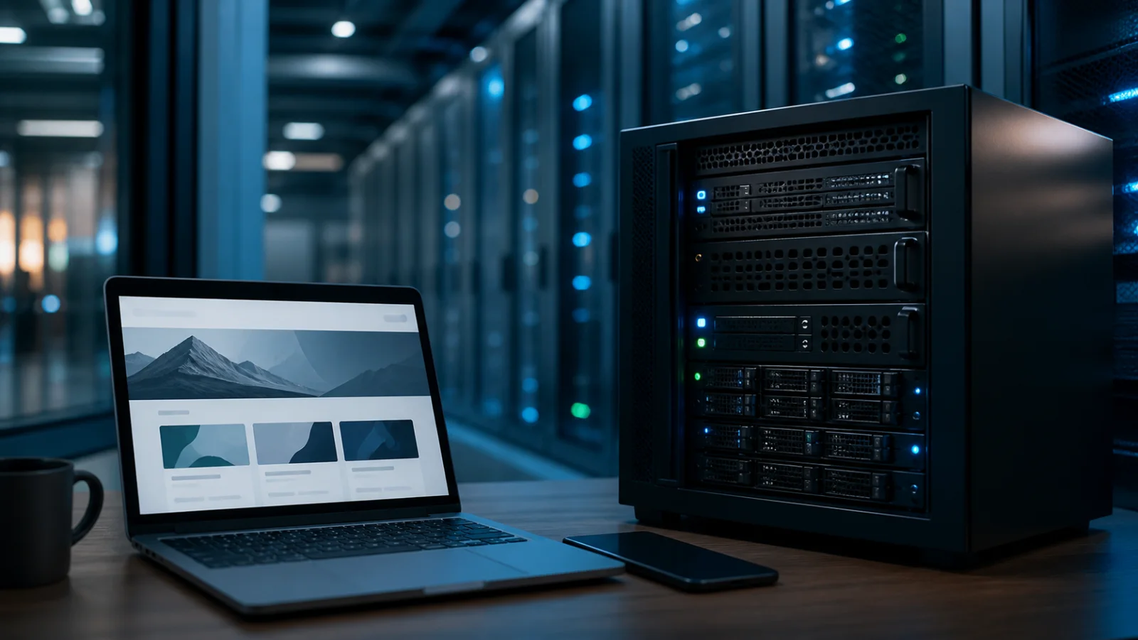 WordPress VPS architecture with a web server, PHP, database and backups